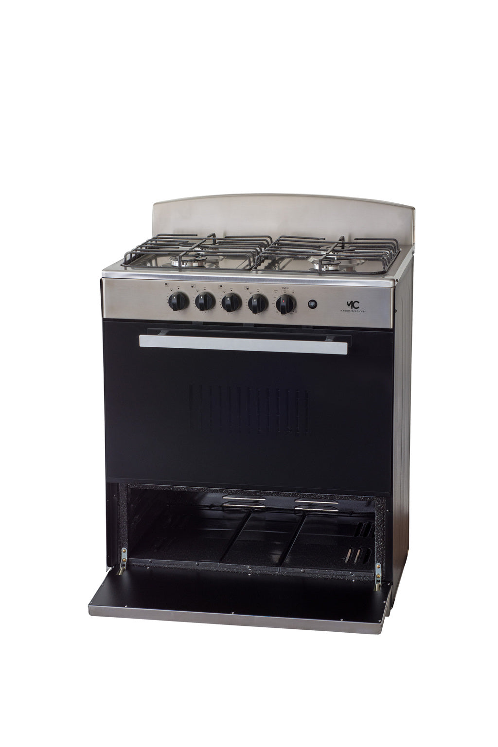 Magnificent Chef 30" Gas Range, 4.0 Cu Ft Space Saver Oven, Stainless Steel | 2 Ultra-Fast & 2 Fast Burners, Cast Iron Grates, LP/NG Ready MGR30DNM54TDB | Delivery Included & 2-Year Warranty