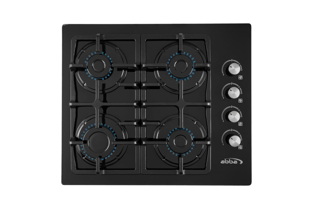 24" Gas Cooktop with Italian SABAF Sealed Burners, 1 Ultra-Fast and 3 Fast – Tempered Glass