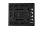 24" Gas Cooktop with Italian SABAF Sealed Burners, 1 Ultra-Fast and 3 Fast – Tempered Glass