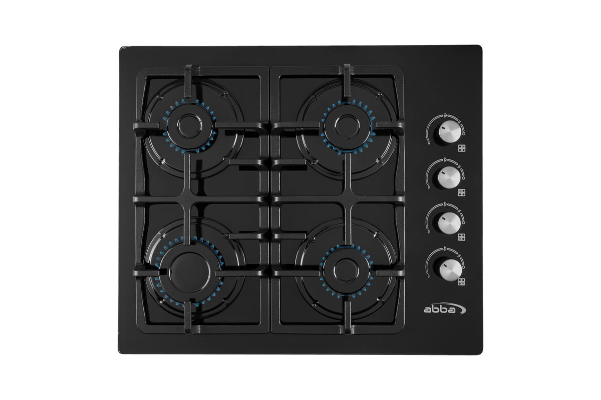 24" Gas Cooktop with Italian SABAF Sealed Burners, 1 Ultra-Fast and 3 Fast – Tempered Glass