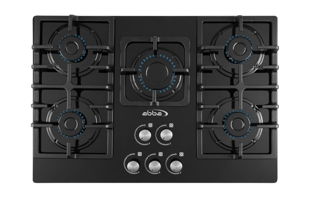 30" Gas Cooktop with Italian SABAF Sealed Burners, 1 Ultra-Fast and 4 Fast – Tempered Glass