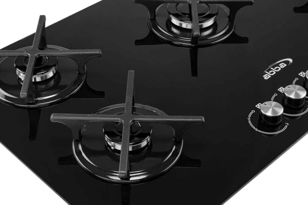 36" Gas Cooktop with Italian SABAF Sealed Burners, 1 Ultra-Fast and 4 Fast – Tempered Glass