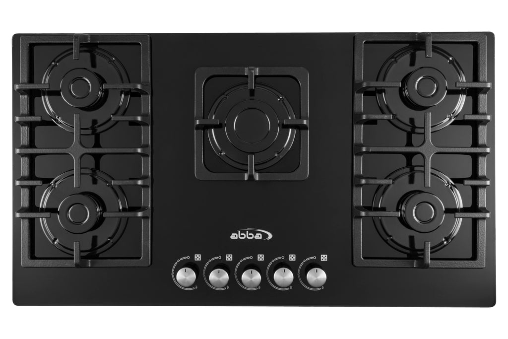 36" Gas Cooktop with Italian SABAF Sealed Burners, 1 Ultra-Fast and 4 Fast – Tempered Glass