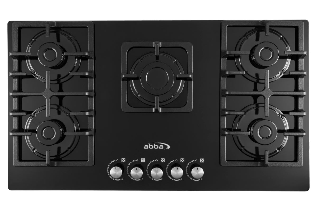 36" Gas Cooktop with Italian SABAF Sealed Burners, 1 Ultra-Fast and 4 Fast – Tempered Glass