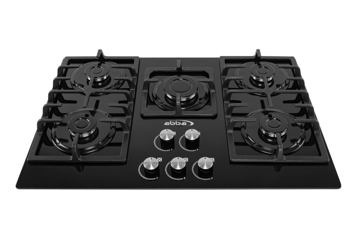 30" Gas Cooktop with Italian SABAF Sealed Burners, 1 Ultra-Fast and 4 Fast – Tempered Glass