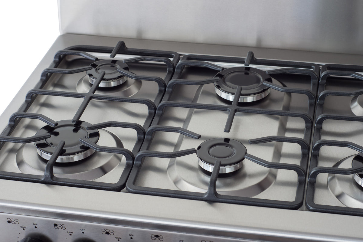Magnificent Chef 30" Gas Range, 4.0 Cu Ft Space Saver Oven, Stainless Steel | 3 Ultra-Fast & 3 Fast Burners, Cast Iron Grates, LP/NG Ready MGR30DNM56TDIB | Delivery Included & 2-Year Warranty
