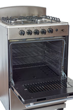 Magnificent Chef 24" Freestanding Gas Range, 3.0 Cu Ft Space Saver Oven, Stainless Steel | 1 Ultra-Fast & 3 Fast Burners, Cast Iron Grates, MGR24DNM54TDIB | Delivery Included & 2-Year Warranty