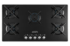 36" Gas Cooktop with Italian SABAF Sealed Burners, 1 Ultra-Fast and 4 Fast – Tempered Glass