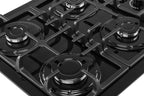 24" Gas Cooktop with Italian SABAF Sealed Burners, 1 Ultra-Fast and 3 Fast – Tempered Glass