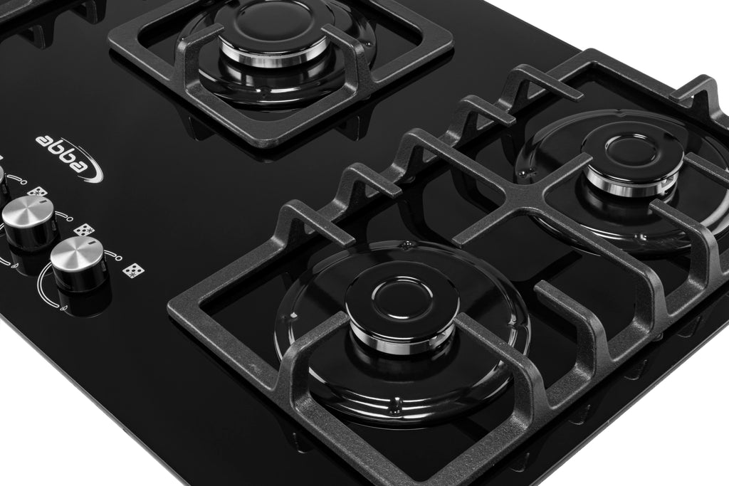 36" Gas Cooktop with Italian SABAF Sealed Burners, 1 Ultra-Fast and 4 Fast – Tempered Glass