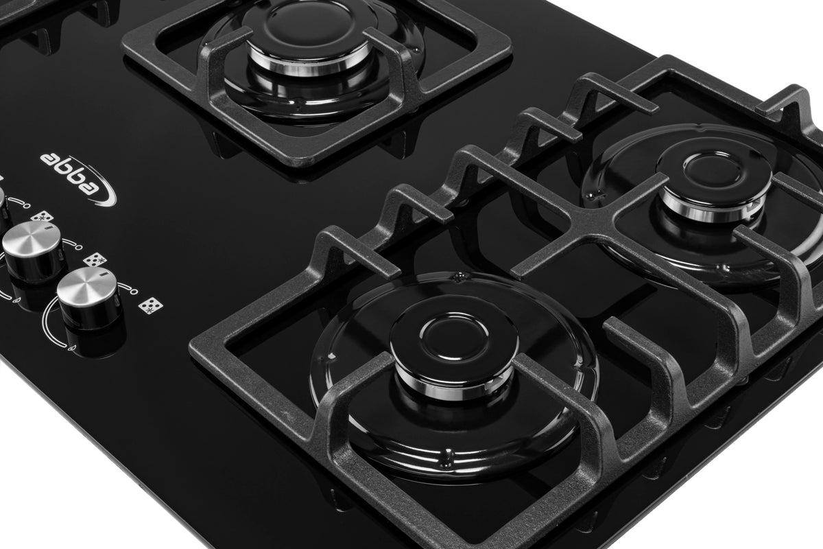 36" Gas Cooktop with Italian SABAF Sealed Burners, 1 Ultra-Fast and 4 Fast – Tempered Glass