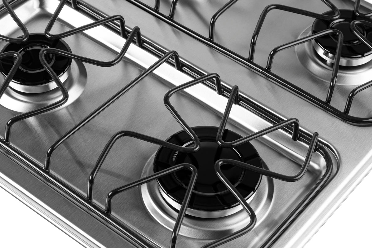 24" Gas Cooktop with Italian SABAF Sealed Burners, 1 Ultra-Fast and 3 Fast – Stainless Steel