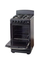 Magnificent Chef 20" Freestanding Gas Range, 2.4 Cu Ft Space Saver Oven, Black | 1 Ultra-Fast & 3 Fast Burners, Cast Iron Grates, LP/NG Ready MGR20DNM54BDIB | Delivery Included & 2-Year Warranty