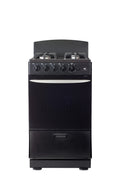 Magnificent Chef 20" Freestanding Gas Range, 2.4 Cu Ft Space Saver Oven, Black | 1 Ultra-Fast & 3 Fast Burners, Cast Iron Grates, LP/NG Ready MGR20DNM54BDIB | Delivery Included & 2-Year Warranty
