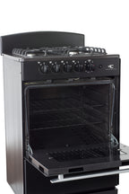 Magnificent Chef 24" Freestanding Gas Range, 3.0 Cu Ft Space Saver Oven, Black | 1 Ultra-Fast & 3 Fast Burners, Cast Iron Grates, LP/NG Ready MGR24DNM54BDIB | Delivery Included & 2-Year Warranty
