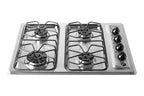 24" Gas Cooktop with Italian SABAF Sealed Burners, 1 Ultra-Fast and 3 Fast – Stainless Steel