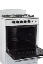 Magnificent Chef 24" Freestanding Gas Range, 3.0 Cu Ft Space Saver Oven, White | 1 Ultra-Fast & 3 Fast Burners, Cast Iron Grates, LP/NG Ready MGR24DNM54WDIB | Delivery Included & 2-Year Warranty