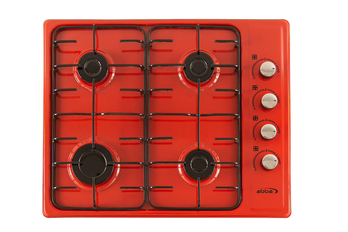 Master Chef - 24" Colors Gas Cooktops with Italian SABAF Sealed Burners, 1 Ultra-Fast and 3 Fast, Automatic Ignition – Easy to Clean Enameled Steel, Iron Grates and Cool Knobs UL Certified Stovetop
