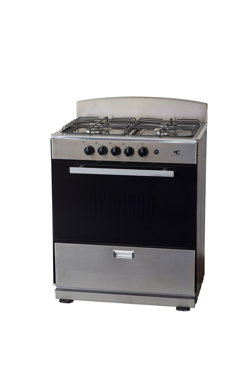 Magnificent Chef 30" Gas Range, 4.0 Cu Ft Space Saver Oven, Stainless Steel | 2 Ultra-Fast & 2 Fast Burners, Cast Iron Grates, LP/NG Ready MGR30DNM54TDB | Delivery Included & 2-Year Warranty