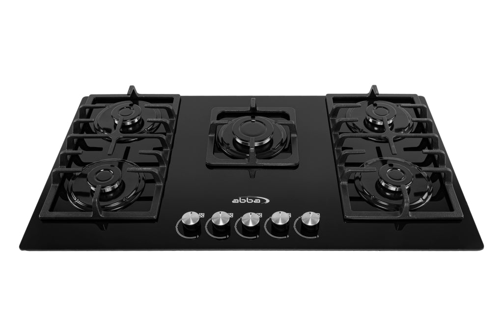 36" Gas Cooktop with Italian SABAF Sealed Burners, 1 Ultra-Fast and 4 Fast – Tempered Glass