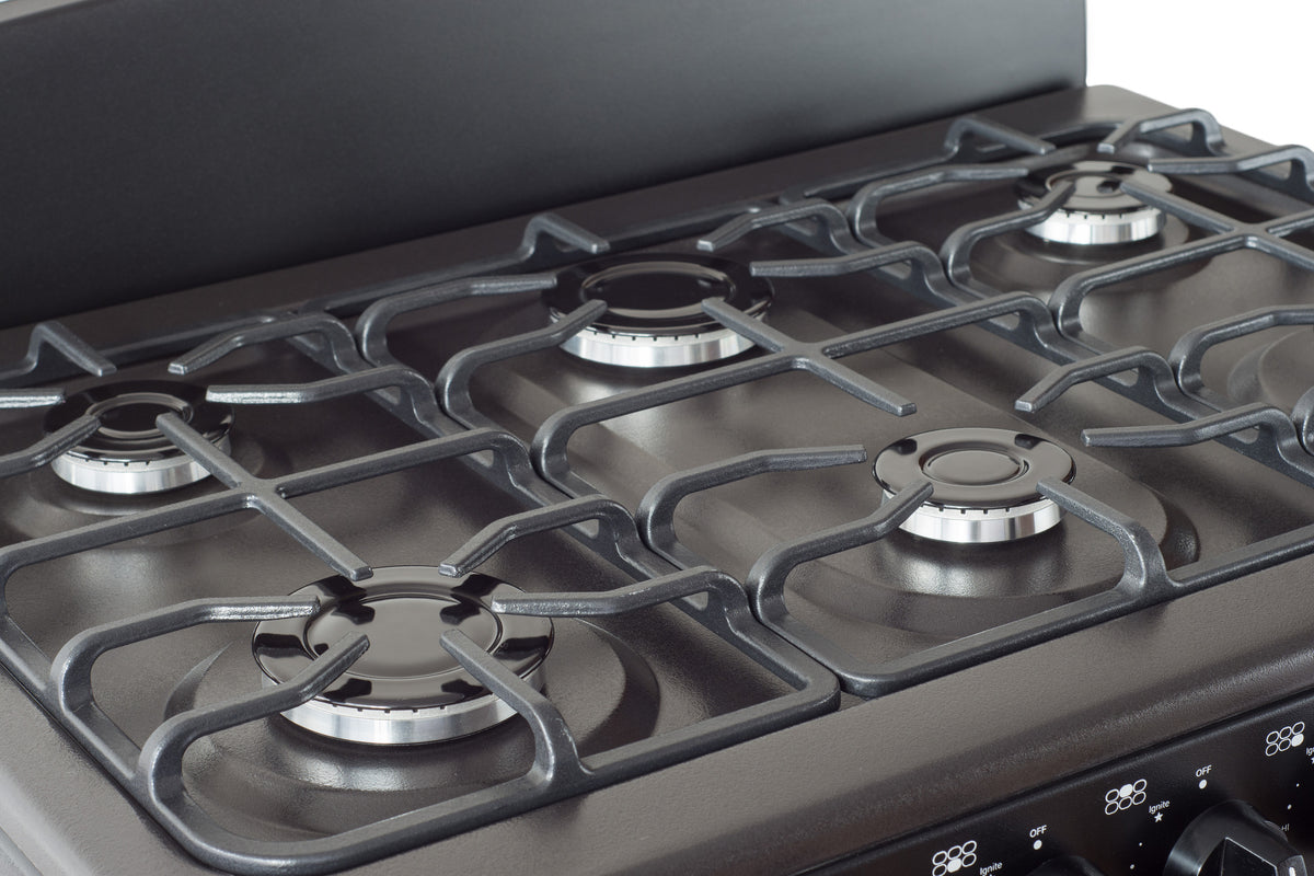 Magnificent Chef 30" Freestanding Gas Range, 4.0 Cu Ft Space Saver Oven, Black | 3 Ultra-Fast & 3 Fast Burners, Cast Iron Grates, LP/NG Ready MGR30DNM56BDIB | Delivery Included & 2-Year Warranty