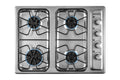 24" Gas Cooktop with Italian SABAF Sealed Burners, 1 Ultra-Fast and 3 Fast – Stainless Steel