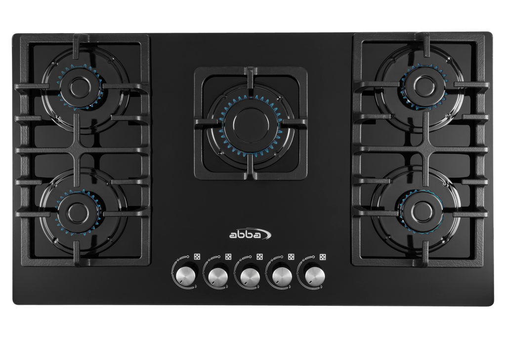 36" Gas Cooktop with Italian SABAF Sealed Burners, 1 Ultra-Fast and 4 Fast – Tempered Glass