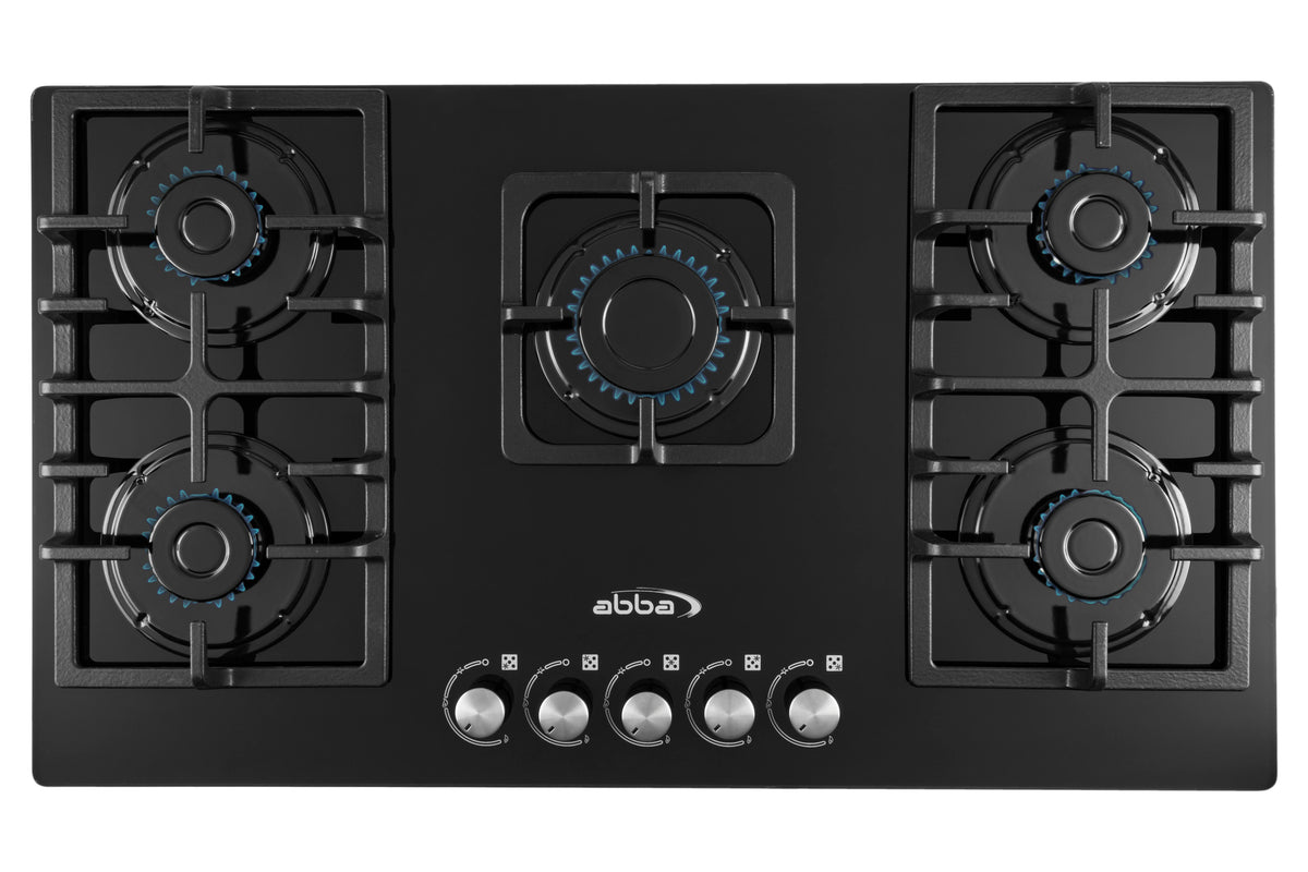 36" Gas Cooktop with Italian SABAF Sealed Burners, 1 Ultra-Fast and 4 Fast – Tempered Glass