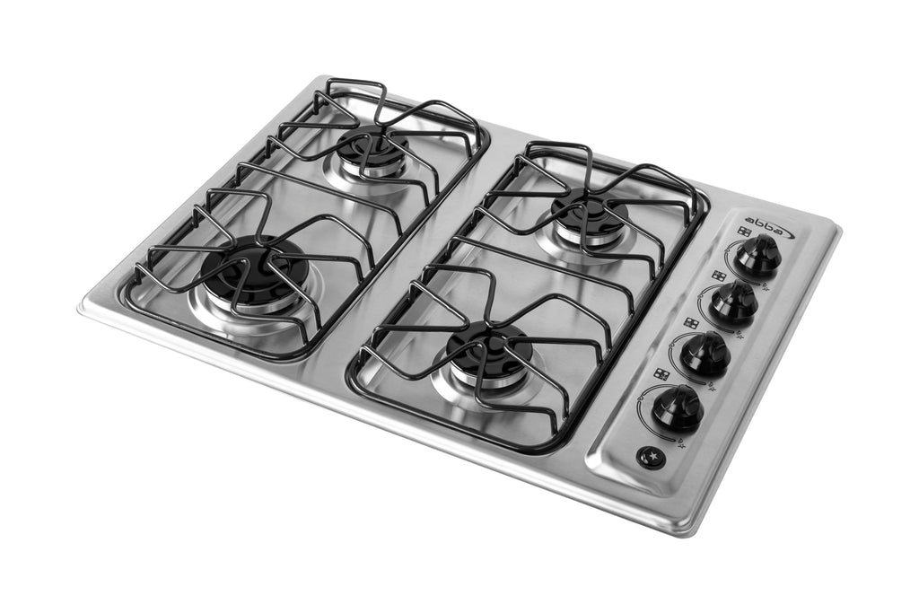 24" Gas Cooktop with Italian SABAF Sealed Burners, 1 Ultra-Fast and 3 Fast – Stainless Steel