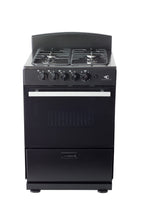 Magnificent Chef 24" Freestanding Gas Range, 3.0 Cu Ft Space Saver Oven, Black | 1 Ultra-Fast & 3 Fast Burners, Cast Iron Grates, LP/NG Ready MGR24DNM54BDIB | Delivery Included & 2-Year Warranty