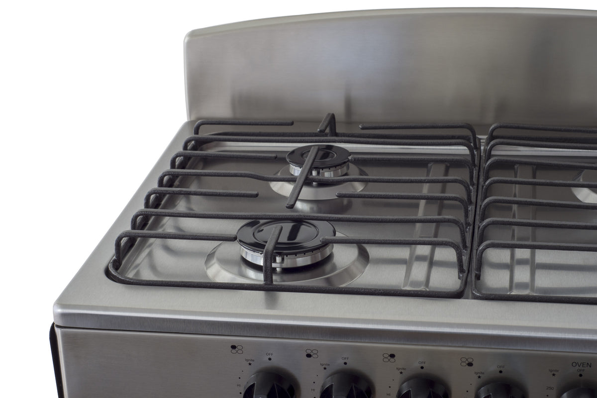 Magnificent Chef 30" Gas Range, 4.0 Cu Ft Space Saver Oven, Stainless Steel | 2 Ultra-Fast & 2 Fast Burners, Cast Iron Grates, LP/NG Ready MGR30DNM54TDB | Delivery Included & 2-Year Warranty